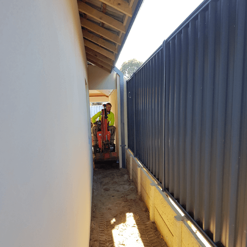 restricted access mini excavator